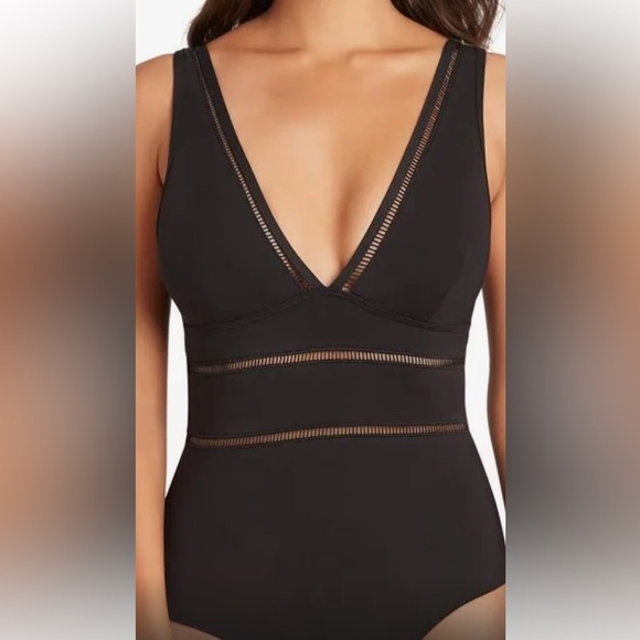 Sea Level Swim Black One Piece- Size 10 - Picture 14 of 14